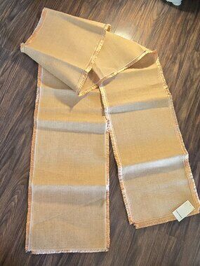 SIMPLE & OPULENCE Cottagecore 100% Jute Table Runner w/ Fringe Detailing NWT